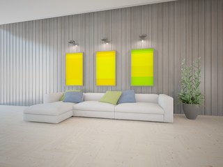 White modern interior design 