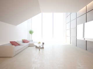 Fototapeta premium White modern interior design 
