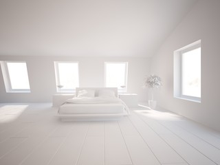White modern interior design 