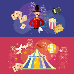 Circus performance banner magic show circus tent