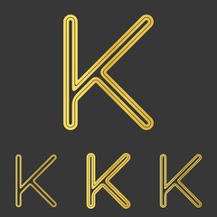 Obraz premium Golden letter k logo design set