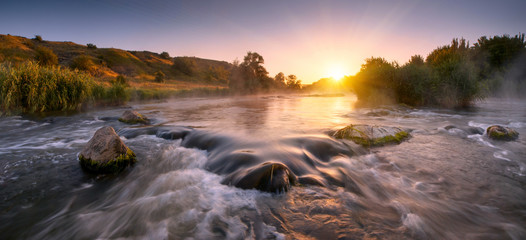 Beautiful fogy river morning