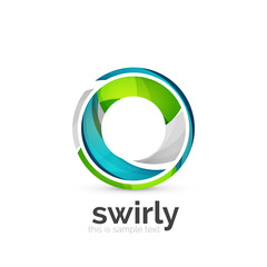 Abstract swirly round logo template