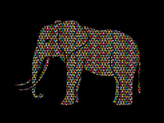 Elephant designed using geometric pattern graphic vector.