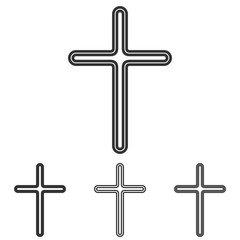 Christian cross logo design set