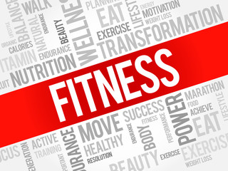 FITNESS word cloud, sport, health concept