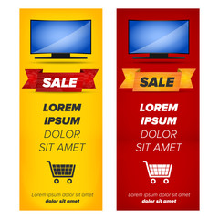 Vertical banners with plasma tv
