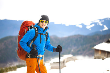 A traveler with a backpack.