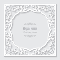 Filigree frame paper cut.