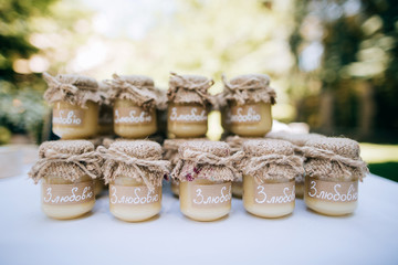 Hand Made Wedding Decoration, jar honey