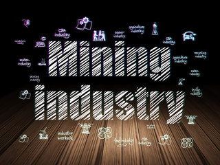 Fototapeta na wymiar Manufacuring concept: Mining Industry in grunge dark room