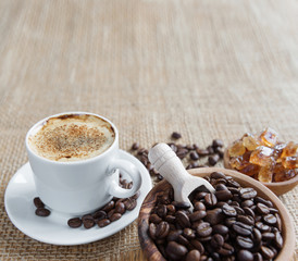 A cup of coffee and a space for text