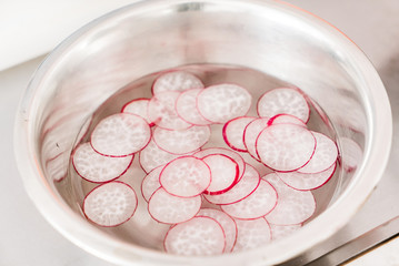 radish in the water