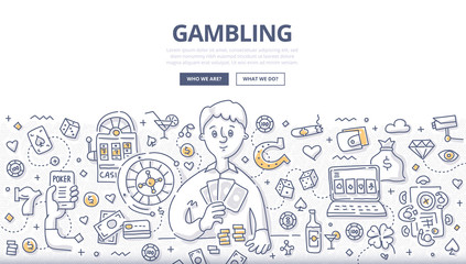 Gambling Doodle Concept