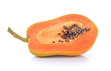 papaya on white background