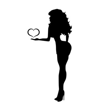 recommend clip art: Vector silhouette of woman.