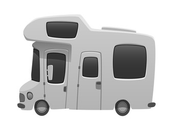 Camper van travel cartoon summer car illustration