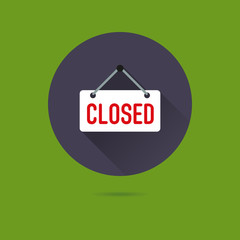 shop closed sign flat design vector icon