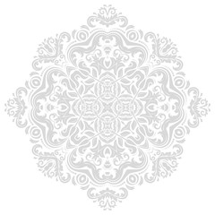 Obraz na płótnie Canvas Oriental pattern with arabesques and floral elements. Traditional classic light gray ornament