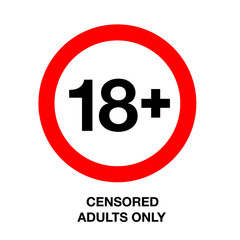 Under eighteen round sign, adults only