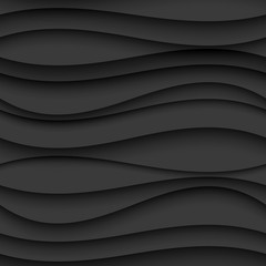 Seamless Wave Pattern. Curved Shapes Background. Regular Gray Texture