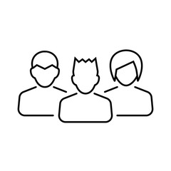 People icon in thin line style. Vector symbol. Vector illustration