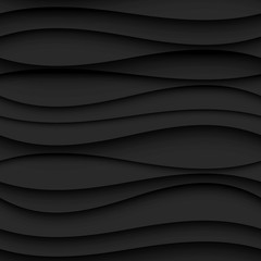 Seamless Wave Pattern. Curved Shapes Background. Regular Gray Texture