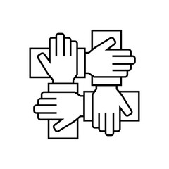Team work icon in thin line style. Vector symbol. Vector illistration - 106664260