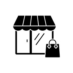 Shopping icon in flat style. Vector illustration. Vector symbol.