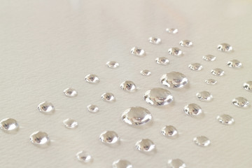droplet close up on gray paper texture