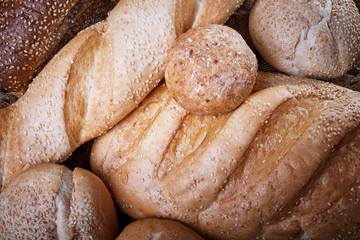 Delicious bread closeup
