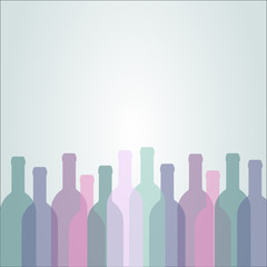 Vector illustration of an abstract  wine bottles background