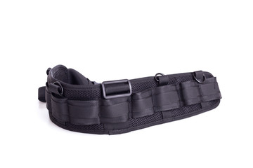 Black belt for photographer isolated on white