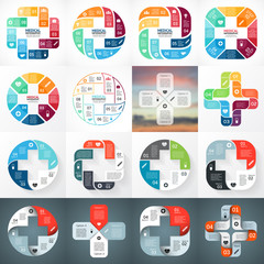 Vector plus infographic, medical diagram, healthcare graph, hospital presentation, emergency chart. Medicine doctor logo. Concept with 4, 8 options, parts, steps, processes. 
