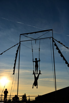 People in a Outdoor Circus Show