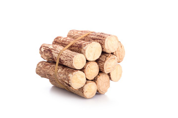 Close up Thanaka wood isolated on white