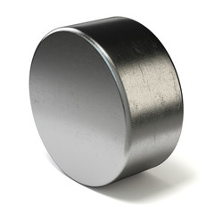 Neodymium magnet. Isolated on white background