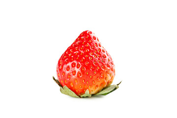 Ripe red strawberry isolated on a white