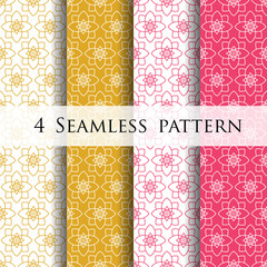 Beautiful flower line decoration Seamless patterns.Vector illustration