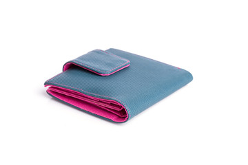 New pink wallet isolated on white background