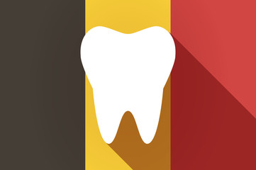 Long shadow Belgium flag with a tooth