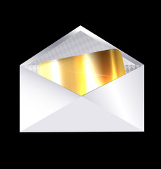 envelope and golden card