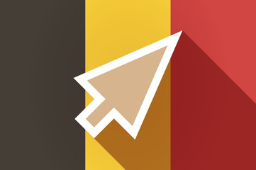 Long shadow Belgium flag with a cursor