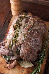 Beef roulade with smoked bacon and rosemary