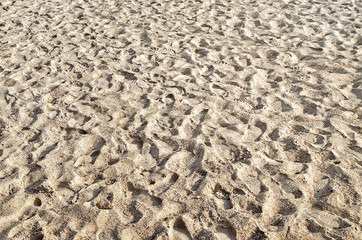 Footprint on the beach, Used for textured and background