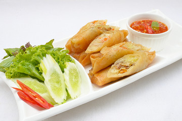 Fried Chinese Traditional Spring rolls food