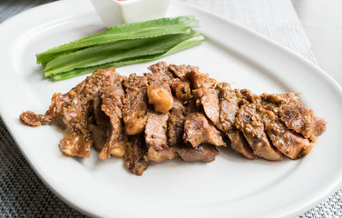 sliced beef steak
