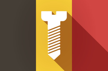 Long shadow Belgium flag with a screw