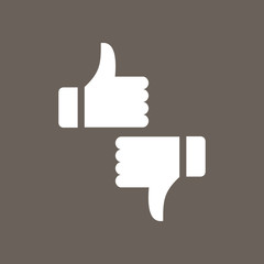 Like & Dislike Icon on Dark Gray Color. Eps-10.