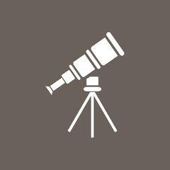 Telescope Icon on Dark Gray Color. Eps-10.